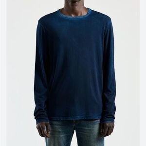 COTTON CITIZEN CLASSIC CREW NAVY BLUE VINTAGE WASH LONG SLEEVE TEE SHIRT L NWT